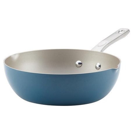 AYESHA CURRY Ayesha Curry 10750 Porcelain Enamel Nonstick Chef Pan with Pour Spouts; 9.75 in. - Twilight Teal 10750